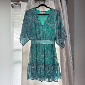 Small 3/4 sleeve dress teal